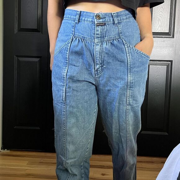 Vintage 80s Brittania high rise medium wash jeans size 10 tapered fit - Picture 6 of 9